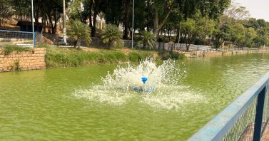 Lago do Parque Ecológico conta com novos aeradores para melhora da oxigenação da água